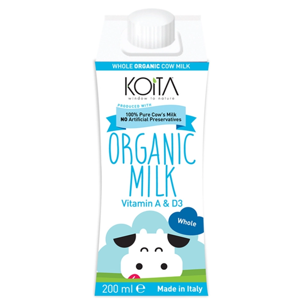 Sữa bò hữu cơ nguyên kem koita 200ml